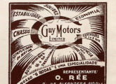 Propaganda da inglesa Guy, de junho de 1927, divulgando seu grande fornecimento de chassis para a Light.