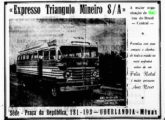 Anúncio de Boas Festas de 1954 do Expresso Triângulo, de Uberlândia (MG), mostrando um GMC dois anos antes encarroçado pela Lins (fonte: Silvino Bittencourt).