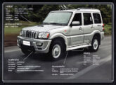 Página de material publicitário apontando as características técnicas do novo utilitário Mahindra.
