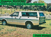 Folheto de publicidade das capotas Manfro, aqui equipando a picape Pampa.