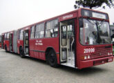 Volvo B58 articulado da Auto Viação São José dos Pinhais, da cidade paranaense homônima, alocado ao sistema integrado metropolitano de Curitiba (fonte: portal busways).