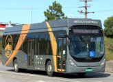 A Marcopolo contribuiu com a carroceria do ônibus elétrico alimentado por células fotovoltaicas eBus, desenvolvido pela Universidade Federal de Santa Catarina em associação com a WEG; em setembro de 2021 o veículo iniciou a fase de testes de rua em Jaraguá do Sul (SC) (foto: Renato de Aguiar / onibusbrasil).