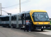 Protótipo do VLP paulistano em fase inicial de testes (fonte: portal onibusbrasil).