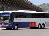 Um Paradiso 1200 sobre chassi O500 RSD da operadora internacional TTL Transporte Turismo, de Porto Alegre (RS), fotografado na rodoviária de Florianópolis (SC) em 2014 (foto: João Ernesto Tonini Oltramari /onibusbrasil).