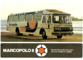 Rodoviário em chassi Mercedes-Benz OF da catarinense Brusquetur ilustrando material publicitário da Marcopolo.