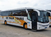A operadora De Palm Tours, de Aruba, Antilhas Holandesas, é tradicional cliente da Marcopolo; este Viaggio 900 em chassi Volvo foi fotografado em 2017.