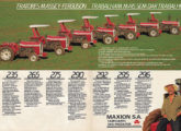 Linha de tratores Massey Ferguson, já sob a marca Maxion; a publicidade é de agosto de 1989 (fonte: João Luiz Knihs).