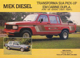 Picapes Chevrolet e VW Pampa transformadas em cabine-dupla, em 1989, pela Mek Diesel.