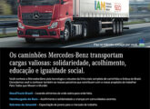 Propaganda institucional de janeiro de 2025 divulgando cinco programas sociais apoiados pela Mercedes-Benz.