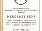 Mal a Mercedes-Benz usinou os primeiros blocos nacionais, iniciou campanha de venda de seus motores diesel; o anúncio é de março de 1956.