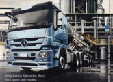 Actros em publicidade de dezembro de 2012; no canto superior direito, note o selo "Fabricado no Brasil".