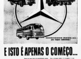 Publicidade de jornal da Mercedes-Benz, de julho de 1959, reunindo seu monobloco aos caminhões 321 e 331.