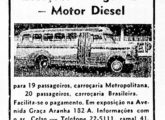 Pequeno anúncio de lotação Borgward com carroceria Metropolitana de outubro de 1952, publicado pelo representante da marca alemã no Rio de janeiro.