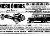 Publicidade de setembro de 1956, de importador de chassis japoneses, ilustrado por lotação Metropolitana com mecânica Isuzu (fonte: Jason Vogel).