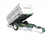 Um dos oito modelos de carretas tracionadas 6x6 para tratores médios da Moldemaq, esta própria para grãos, com capacidade para 1.800 kg.