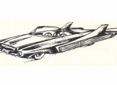 As criações de Oliviero tinham origem em esboços futuristas como este, para um Jaguar XK, chamado El Puma (fonte: Revista de Automóveis).  