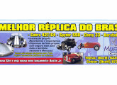 Alguns produtos Mufacar em publicidade de 2003; o Austin Jr., mostrado abaixo, era a réplica de um famoso carrinho a pedal inglês dos anos 50, copiando o Austin A 40. 