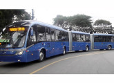 Biarticulado Mega BRT, fabricado em 2011 para o sistema integrado de Curitiba (foto: Adamo Bazani). 