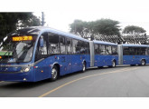 Biarticulado Mega BRT, fabricado em 2011 para o sistema integrado de Curitiba (foto: Adamo Bazani). 