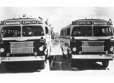 Dois ônibus com carrocerias Nicola de meados dos anos 50; os chassis são desconhecidos (possivelmente Ford).