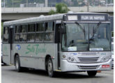 Exatamente o mesmo carro 454 da Santa Terezinha, apresentado em nova pintura - exemplo precioso de como o uso do preto e a distribuição de cores pode alterar visualmente uma carroceria (foto: Renato de Aguiar / onibusbrasil).