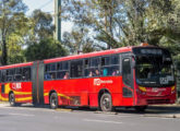Mega articulado com mecânica Volvo utilizado no sistema integrado Metrobús, na Cidade do México (foto: Omar J. Ramírez / onibusbrasil).