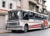 A mesma composição na frota da Pluma; no momento da tomada da imagem (em 1982) o ônibus atendia à rota Rio-Buenos Aires (foto: Fábio Dardes).