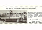 Um Nimbus sobre chassi LPO em publicidade, de 1973, da paranaense Empresa de Transporte Coletivo Paranaguá.