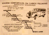 Publicidade detalhando a rota de 351 km entre Passo Fundo e Porto Alegre, atendida pelo carro da imagem anterior.
