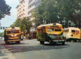 Dois Chevrolet com carrocerias de madeira - um nacional de 1959-61 e um norte-americano do imediato pós-guerra -, circulando lado a lado pelo centro de Belém (PA) no início da década de 60 (fonte: José Kalkbrenner Filho / belemdopassado).