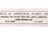 Pequena inserção publicitária da Pilares na revista Automóvel-Club de junho de 1958.