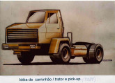 Caminhão 4x4 com tração Engesa e cabine apenas para o motorista: projeto proposto no início da década de 80, não foi concretizado (fonte: site pumaclassic).
