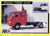 Folder de propaganda do caminhão 7900; na foto maior o modelo  com cabine dupla CD.   