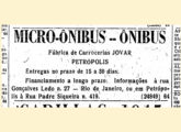 Fábrica de Carrocerias Jovar, de Petrópolis (RJ), da qual nada conhecemos, além deste anúncio de junho de 1952.
