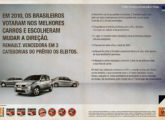 As muitas avaliações positivas conquistadas pelos carros da Renault em 2010 foram o destaque desta propaganda de dezembro do mesmo ano.