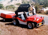 Buggy Reno, na versão 1981, demonstrando o uso da capota conversível e acoplado ao novo reboque de carga da marca.