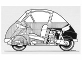 Corte longitudinal dos primeiros BMW-Isetta, idênticos ao modelo nacional (fonte: Kleinwagen).      