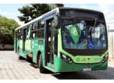 Chassi Scania de piso baixo a biogás K 280 4x2 com carroceria Caio Millennium operando no sistema integrado de Goiânia (GO).