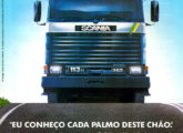 Publicidade institucional de 1993 comemorando a marca de 100.000 veículos Scania produzidos no Brasil (fonte: Jorge A. Ferreira Jr.).