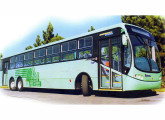 L94 IB 6x2*4, o inédito chassi com 3º eixo direcional da Scania, aqui com carroceria Busscar.   