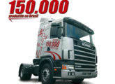 Em 2005 a Scania comemorou a construção do 150.000o caminhão fabricado no país (fonte: Jorge A. Ferreira Jr.).