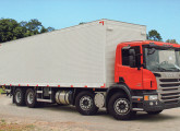 Semipesado Scania P 250, 8x2 com dois eixos direcionais.