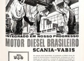 Propaganda institucional Scania de junho de 1959, comemorando a inauguração de sua fábrica brasileira de motores.