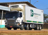Scania P 310 8x2 de rede de supermercados de Rondônia, fotografado em Porto Velho em julho de 2021 (foto: Marcos C. Filho).