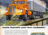 Propaganda de abril de 1960; no canto inferior direito, um chassi Scania com carroceria urbana da Caio.