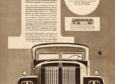 Com a inauguração de sua fábrica de motores, a Scania anuncia, nesta propaganda institucional de setembro de 1960, o primeiro veículo "de sua inteira fabricação"; linha de montagem própria, contudo, só seria inaugurada dois anos depois.