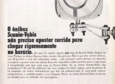 Publicidade de novembro de 1966 para os chassis Scania; a imagem mostra um ônibus Eliziário,