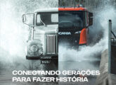 Propaganda institucional de outubro de 2022 registrando os 65 anos de fabricação de caminhões Scania no país.