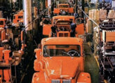 A linha de produção Scania nos anos 70.