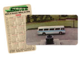 Ônibus da Cometa em calendário de bolso da Stiruli.
